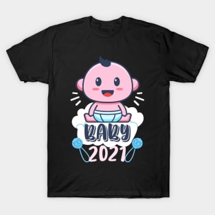 Baby 2021 Child Birth Announcement Family T-Shirt